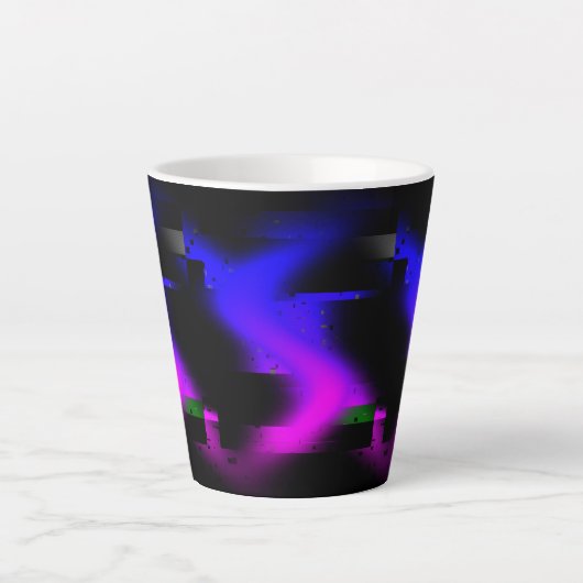 Glitch Plasma Black Milchtasse (Vorderseite)
