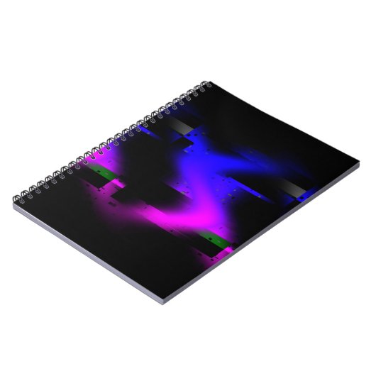 Glitch Plasma Black Notizblock (Linke Seite)