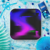 Glitch Plasma Black Pappteller (Party)