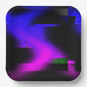 Glitch Plasma Black Pappteller