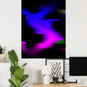 Glitch Plasma Black Poster (Heimbüro)