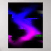 Glitch Plasma Black Poster (Vorne)