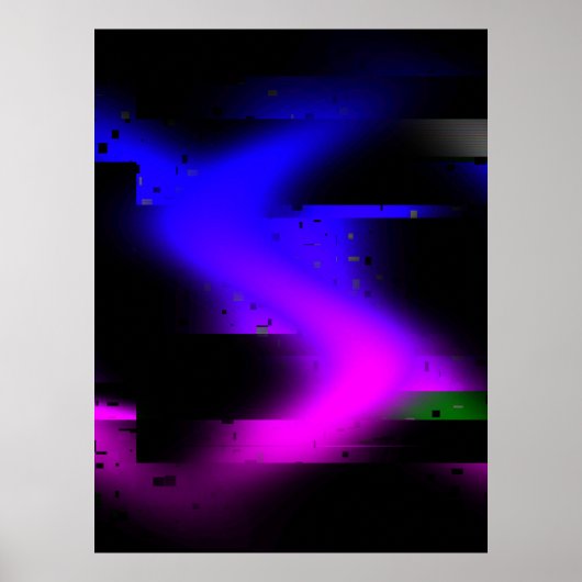 Glitch Plasma Black Poster (Vorne)