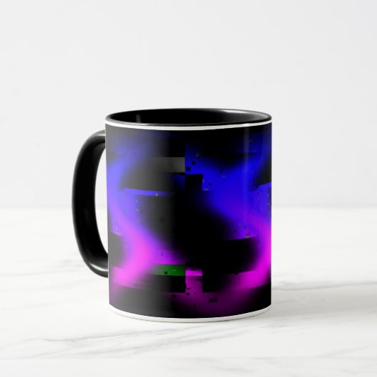 Glitch Plasma Black Tasse (Vorderseite Links)
