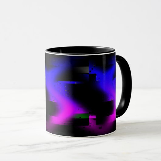 Glitch Plasma Black Tasse (VorderseiteRechts)