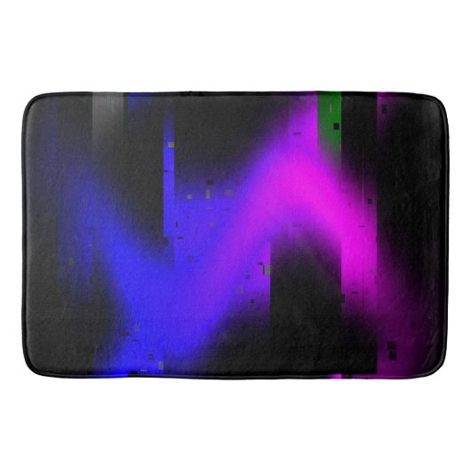 Glitch Plasma Schwarz Badematte (Vorderseite)