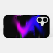 Glitch Plasma Schwarz iPhone 16 Hülle (Rückseite (Horizontal))