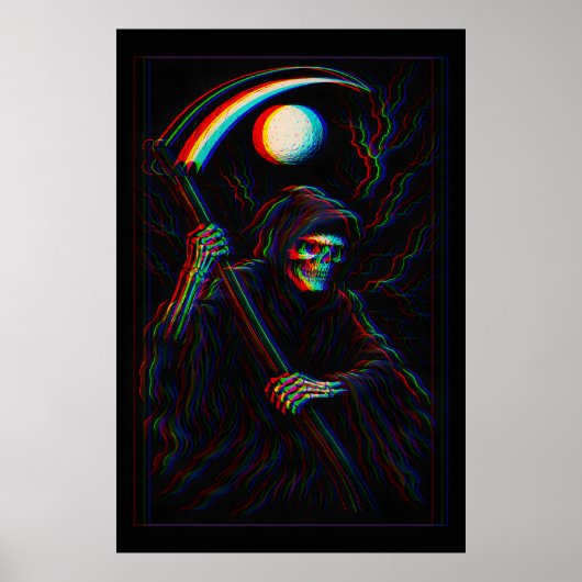 Glitch Reaper – Grimmiger Tod in RGB Poster (Vorne)