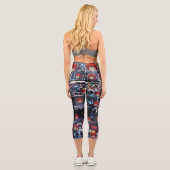 Glitch Retro Anime  Capri Leggings (Rückseite)