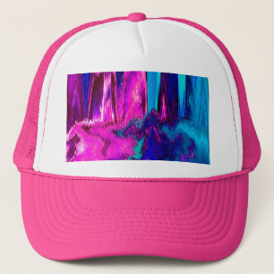 Glitch (rosa und Aquamarin) Truckerkappe