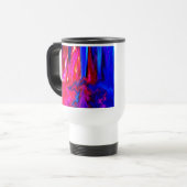 Glitch Rot und Blau Reisebecher (Vorderseite Links)
