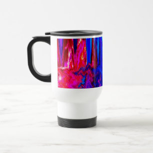 Glitch Rot und Blau Reisebecher