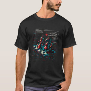 Glitch-Schachbrett-Simulation beeinträchtigte Kuns T-Shirt