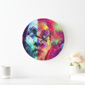 Glitch-Sicht Große Wanduhr (Zuhause)