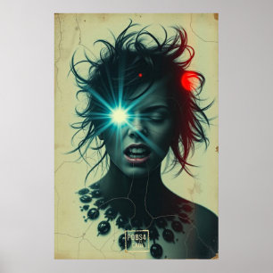 Glitch Siren: Cyber-Vision-Poster Poster