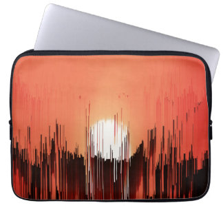 Glitch-Sonnenuntergang-Skyline-Abstrakt Laptopschutzhülle