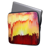 Glitch-Sonnenuntergangs-Himmel Abstrakt Kunst Laptopschutzhülle (Vorderseite Links)