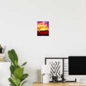 Glitch-Sonnenuntergangs-Himmel Abstrakt Kunst Poster (Heimbüro)