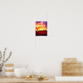 Glitch-Sonnenuntergangs-Himmel Abstrakt Kunst Poster (Küche)