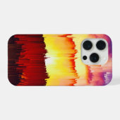 Glitch-Sonnenuntergangs-Himmel Abstrakte Kunst iPhone Hülle (Rückseite (Horizontal))