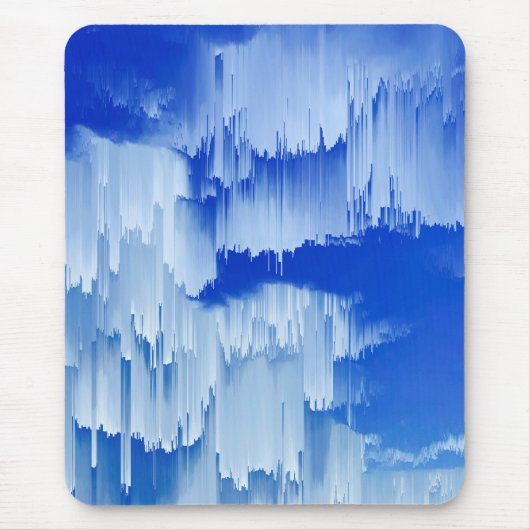 Glitch-Sonnenuntergangs-Landschaftsdekoration Mousepad (Vorne)