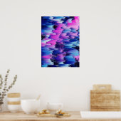 Glitch Sunset Abstract Landscape Poster (Küche)