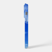 Glitch Sunset Landscape Decor iPhone Hülle (Linke Seite)