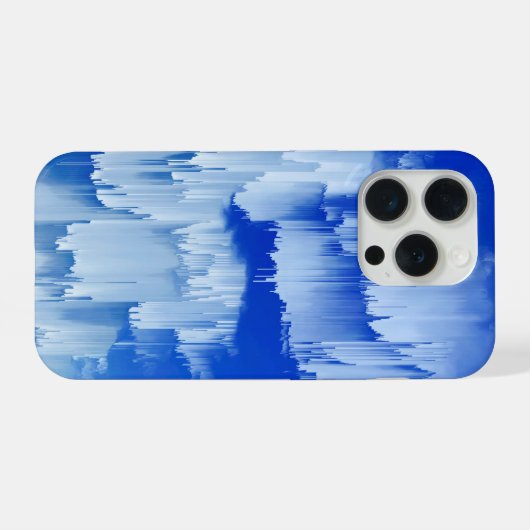 Glitch Sunset Landscape Decor iPhone Hülle (Rückseite (Horizontal))