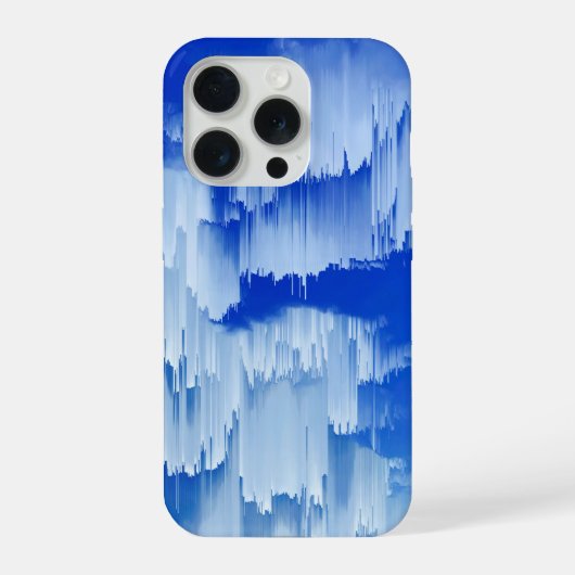 Glitch Sunset Landscape Decor iPhone Hülle (Rückseite)