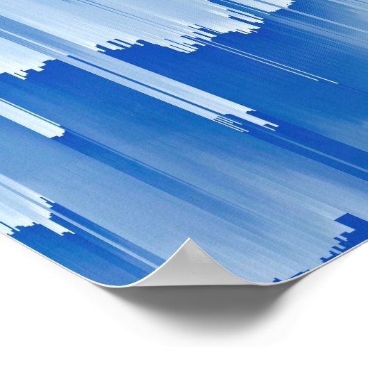 Glitch Sunset Landscape Decor Poster (Ecke)