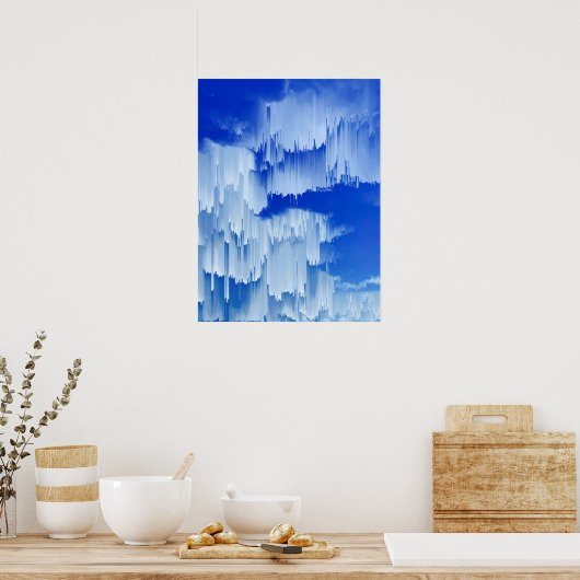 Glitch Sunset Landscape Decor Poster (Küche)