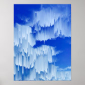 Glitch Sunset Landscape Decor Poster (Vorne)