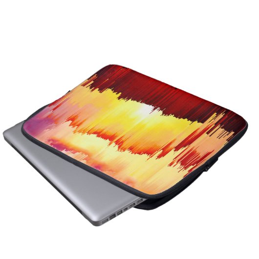 Glitch Sunset Sky Abstract Art Laptopschutzhülle (Vorne Knopf)
