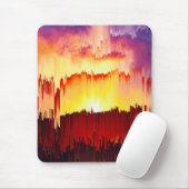 Glitch Sunset Sky Abstract Art Mousepad (Mit Mouse)