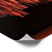Glitch Sunset Skyline Abstract Poster (Ecke)