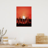 Glitch Sunset Skyline Abstract Poster (Küche)