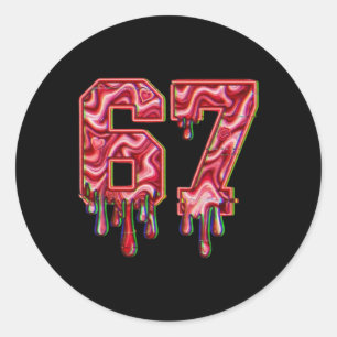 Glitch Swirl Six Seven Drip 6 7 Valentinstag Gen Runder Aufkleber
