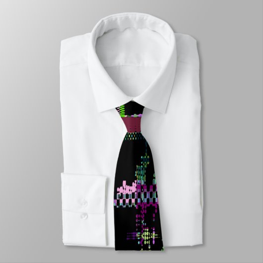 Glitch tech abstract pattern print krawatte (Gebunden)