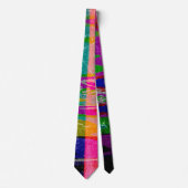 Glitch tech abstract pattern print tie krawatte (Vorderseite)