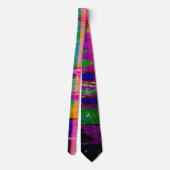 Glitch tech abstract pattern print tie krawatte (Rückseite)