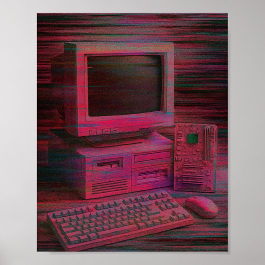 Glitch-Terminal | Vaporwave-Techcore-Plakat Poster (Vorne)