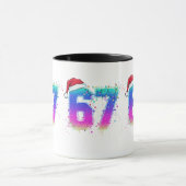 Glitchcore Cyber Christmas Tree 67 Neon Meme Shirt Tasse (Zentrum)