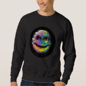 Glitchcore Digitales Gesicht Algorithmische Nerd Sweatshirt (Vorderseite)