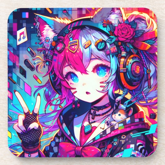 Glitchcore Getränkeuntersetzer (Vorderseite)