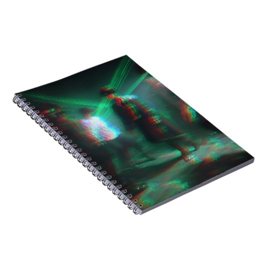 Glitchcore Laser Dance Party Notebook Notizblock (Rechte Seite)