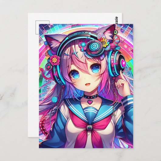 Glitchcore Postkarte (Vorne/Hinten)