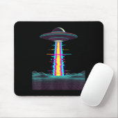 Glitchcore UFO-Entführung Synthwave Vaporwave Alie Mousepad (Mit Mouse)
