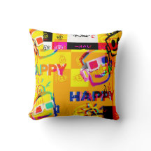 GLITCHED HAPPY Kissen