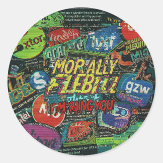 GLITCHED REALITY PATCH - Multiverse Malfunction Runder Aufkleber