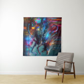 Glitching Creature, die sich vom Fernsehbildschirm Wandteppich (Beispiel (Horizontal))